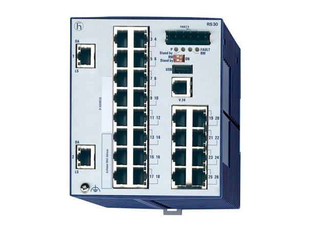 OpenRail RS30 24xTX 2xGIGA (RJ+RJ) -40-70°C 9,6-60VDC Enhanced